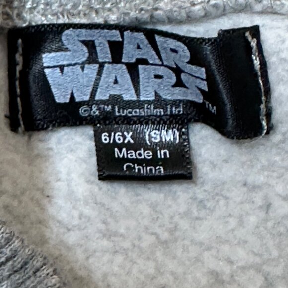 Star Wars Girls Grey Sequin Sweatshirt W/ Rebel Sleeve & Split Hem 6/6X - Picture 5 of 10